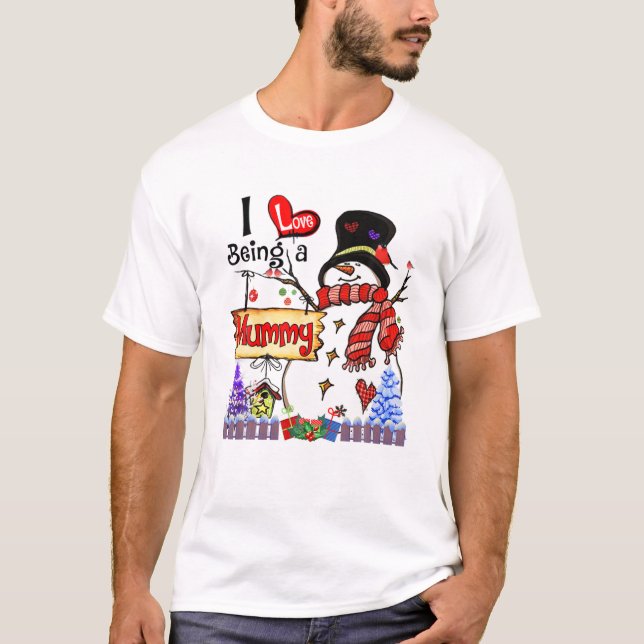 Als Mama Snowman T-Shirt (Vorderseite)