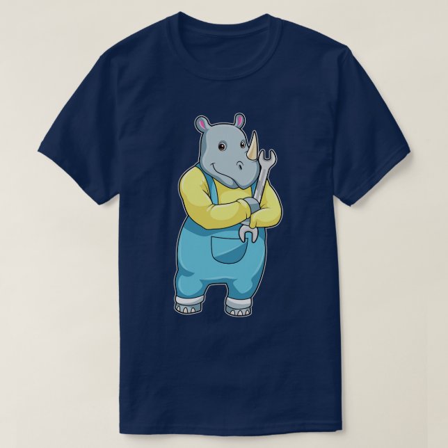 als Mechanik mit Wrench T-Shirt (Design vorne)