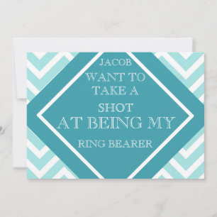 Als mein RING BEARY Aqua Blue Zigzag Muster