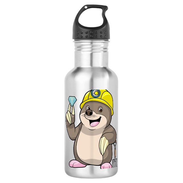 Als Minen mit Shovel & Diamond Edelstahlflasche (Vorderseite)