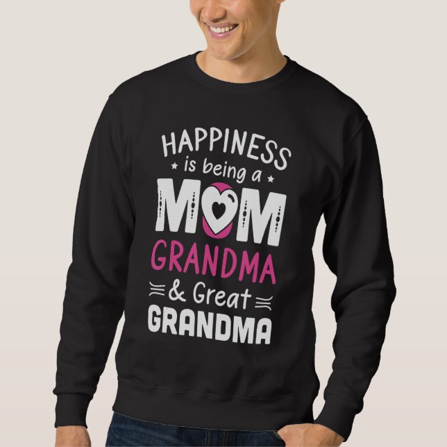 Als Mutter, Oma und Ur-Oma Glück Oma Sweatshirt (Vorderseite)