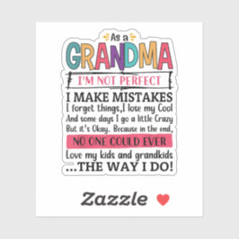 Als Oma bin ich nicht perfekt, mache ich Fehler Aufkleber