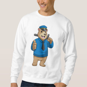Als Polizeibeamter mit Polizeihut bedienen Sweatshirt