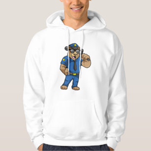 Als Polizeibeamter mit Polizeiuniform tragen Hoodie