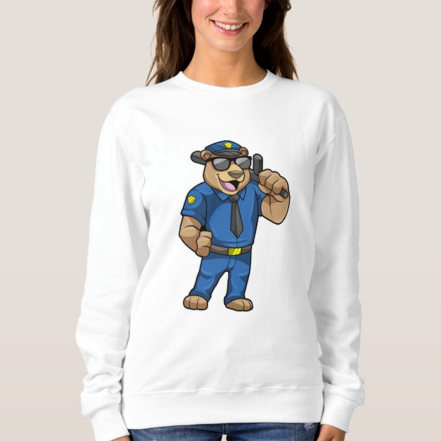 Als Polizeibeamter mit Polizeiuniform tragen Sweatshirt (Vorderseite)