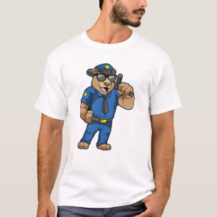 Als Polizeibeamter mit Polizeiuniform tragen T-Shirt