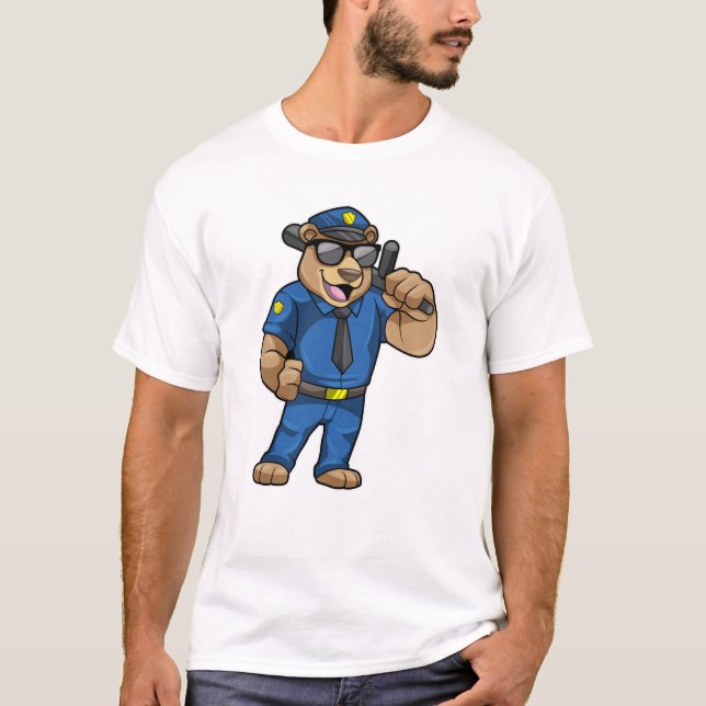 Als Polizeibeamter mit Polizeiuniform tragen T-Shirt (Vorderseite)