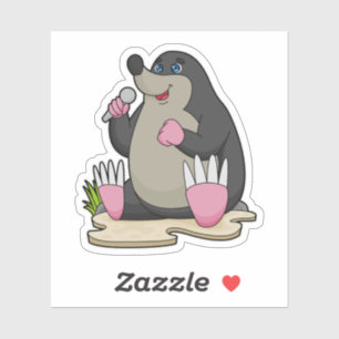 Als Sängerin mit Mikrofon Aufkleber