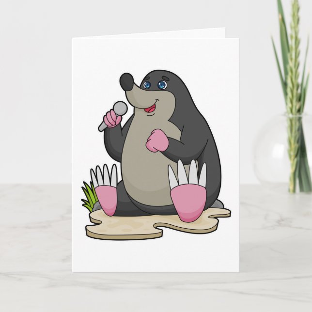 Als Sängerin mit Mikrofon Karte (Vorderseite)