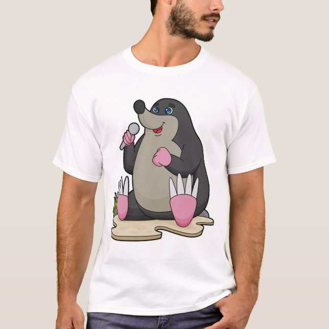 Als Sängerin mit Mikrofon T-Shirt (Vorderseite)
