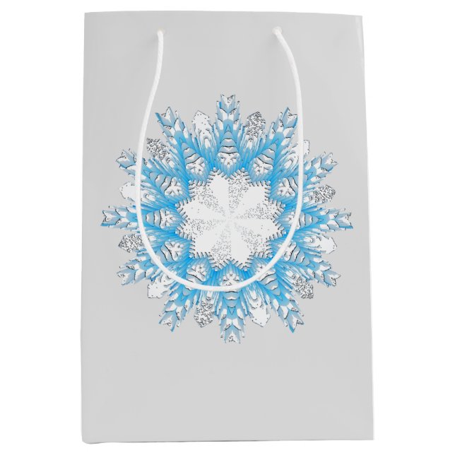 Als Schneeflocken-Papiere Mittlere Geschenktüte (Vorderseite)