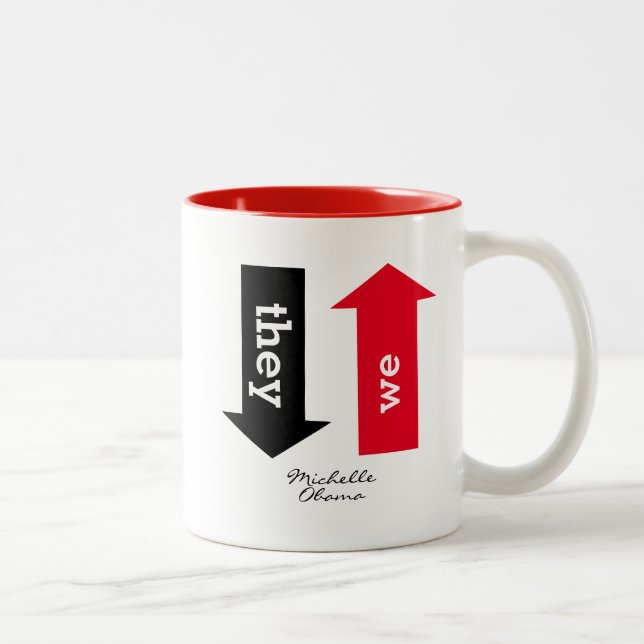 ALS SIE LOW I Michelle Obama Zweifarbige Tasse (Rechts)