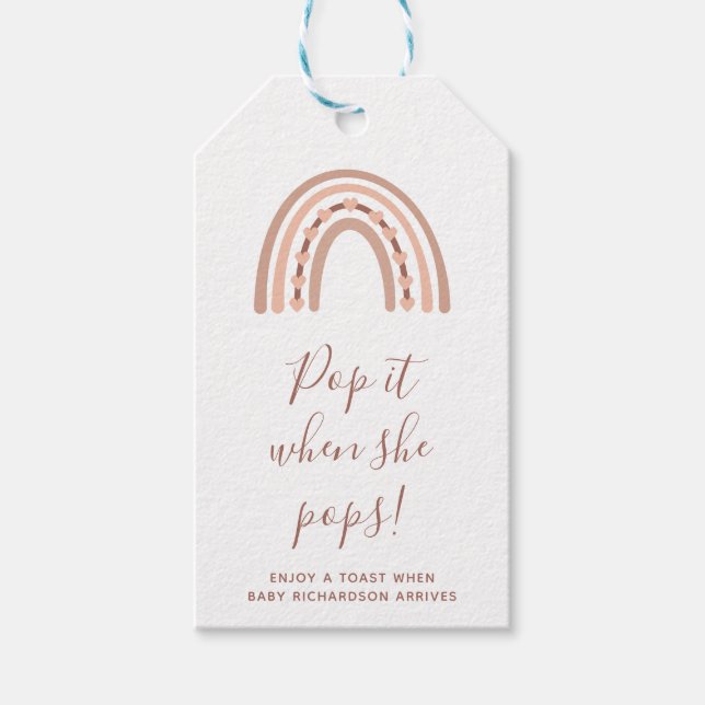 Als sie Pop Regenbogen errösten Geschenkanhänger (Vorderseite)