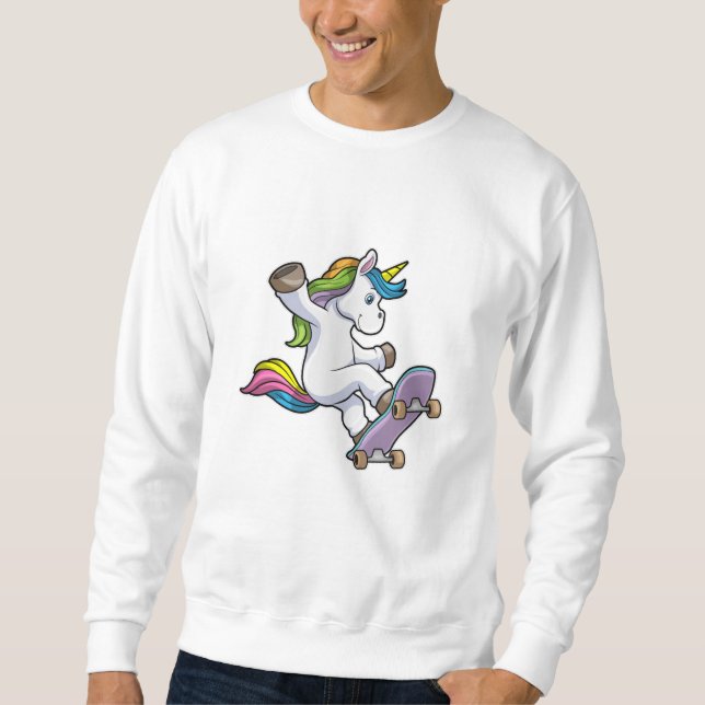Als Skater mit Skateboard einzeichnen Sweatshirt (Vorderseite)