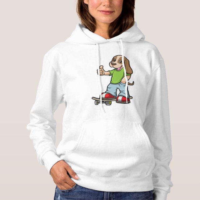 Als Skater mit Skateboard Hoodie (Vorderseite)