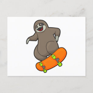 Als Skater mit Skateboard Postkarte