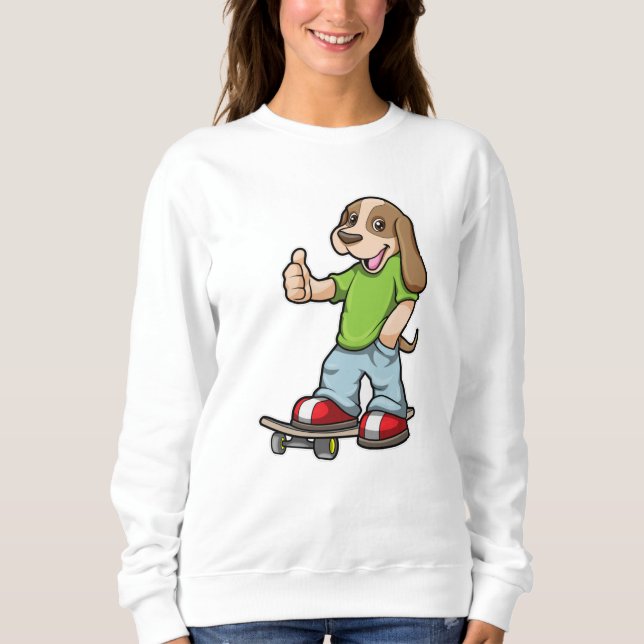 Als Skater mit Skateboard Sweatshirt (Vorderseite)