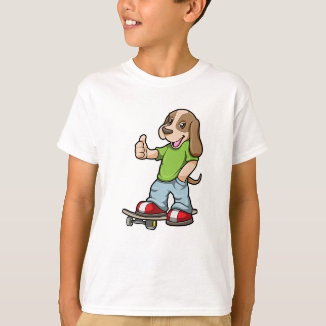 Als Skater mit Skateboard T-Shirt (Vorderseite)