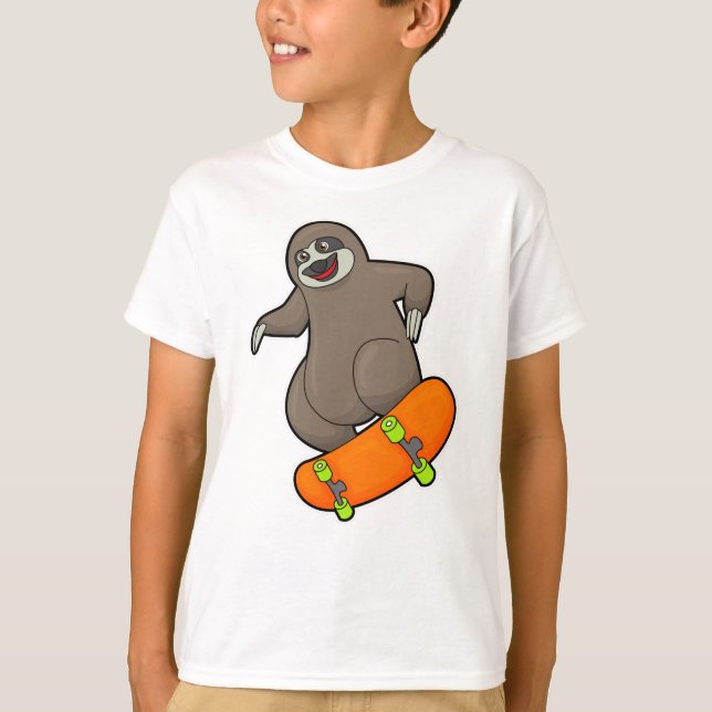 Als Skater mit Skateboard T-Shirt (Vorderseite)