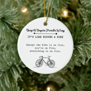 Als Tagesmutter ist es einfach wie Fahrradfahren Keramik Ornament