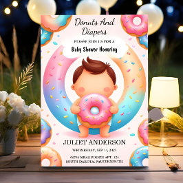 Als Träume Pink Blue Donuts und Diapers Baby Dusch Einladung