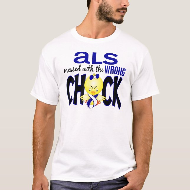 ALS verwirrt mit dem falschen Küken T-Shirt (Vorderseite)