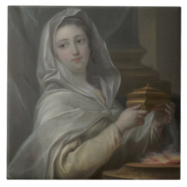 Als Vestal-Jungfrau porträtierte Frau (antikes Rom Fliese