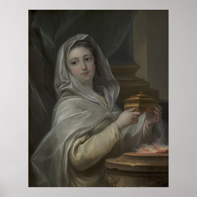 Als Vestal-Jungfrau porträtierte Frau (antikes Rom Poster (Vorne)