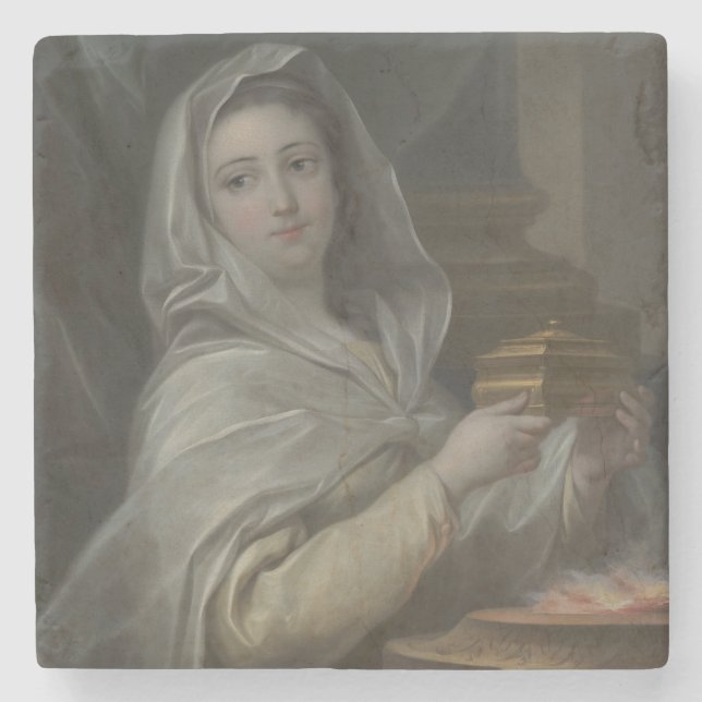 Als Vestal-Jungfrau porträtierte Frau (antikes Rom Steinuntersetzer (Vorderseite)