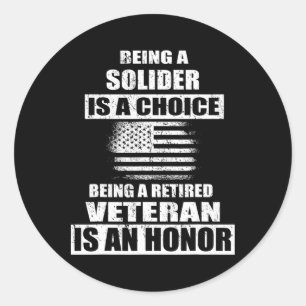 Als Veteran der US Army Solider Independence Veter Runder Aufkleber
