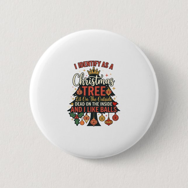 Als Weihnachtsbaum-Kronenbälle identifizieren Button (Vorderseite)