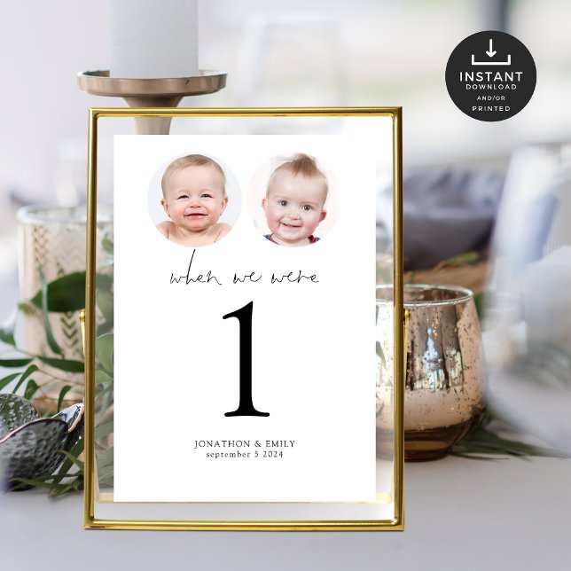 Als wir alt waren Fotos Hochzeit Tischnummer Card (Von Creator hochgeladen)