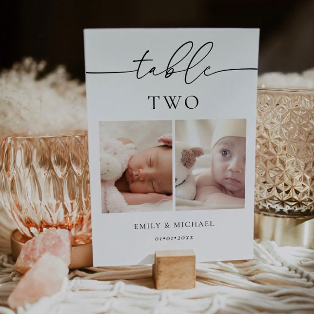 Als wir älter waren, unterzeichnete die Tischnumme Einladung (Von Creator hochgeladen)