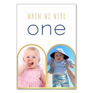 Als wir ein Foto Gold Arch Moderne Hochzeit waren Tischnummer