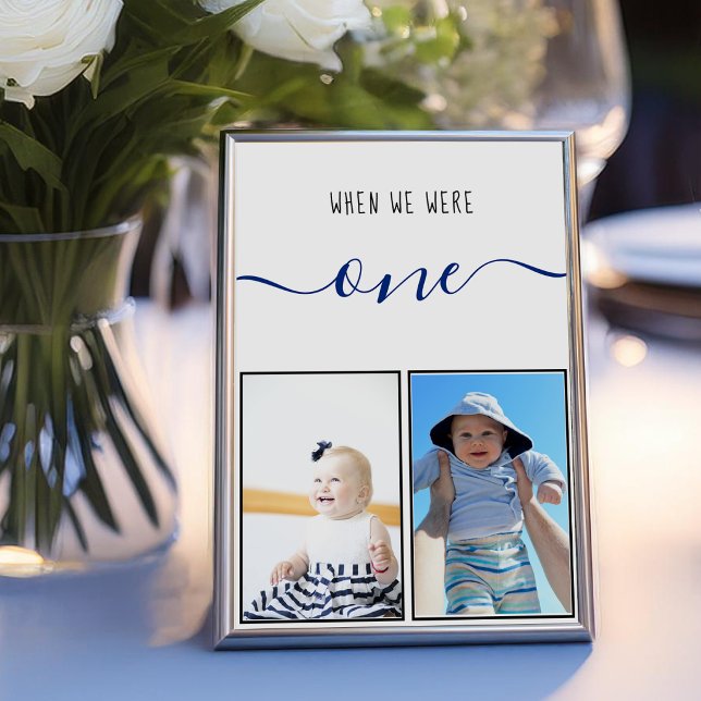 Als wir eine moderne Blue-Handwriting-Hochzeit war Tischnummer (Von Creator hochgeladen)