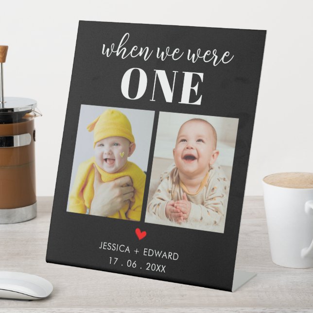 Als wir Fotos alt waren Tischnummer Moderne Chic Sockelschild (In Situ)