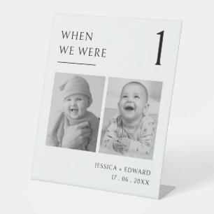 Als wir Tischnummer waren, war das Foto modern Sockelschild