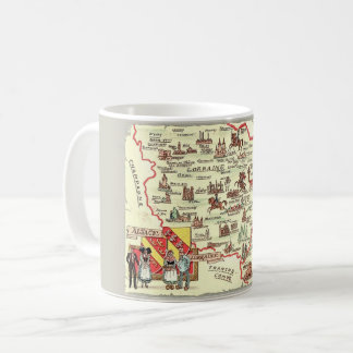 Alsace Lorraine Frankreich Illustrierte Karte Tass Kaffeetasse