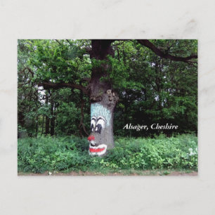 Alsager Tree mit Gesichtskarte Postkarte