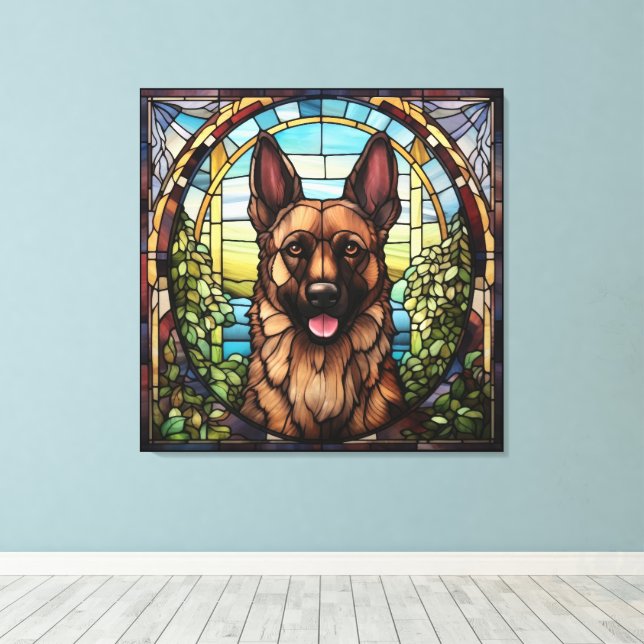 Alsatian Hund Leinwand Art (Insitu (Holzboden))