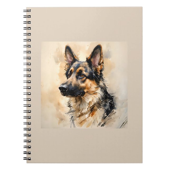 Alsation German Shepard Dog Art Design  Notizblock (Vorderseite)
