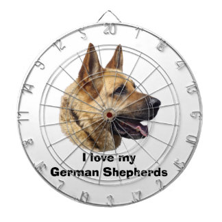 Alsatisches Schäferhundportrait Dartscheibe