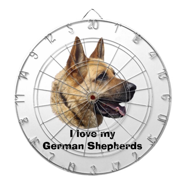 Alsatisches Schäferhundportrait Dartscheibe (vorne)