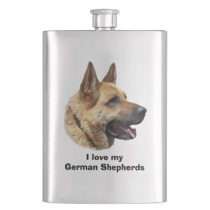 Alsatisches Schäferhundportrait Flachmann