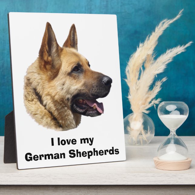 Alsatisches Schäferhundportrait Fotoplatte (Seite)