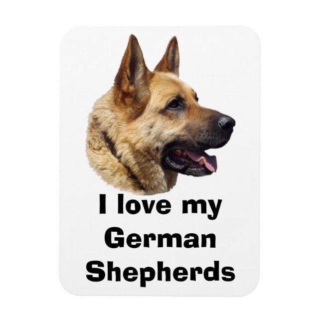 Alsatisches Schäferhundportrait Magnet (Vertikal)
