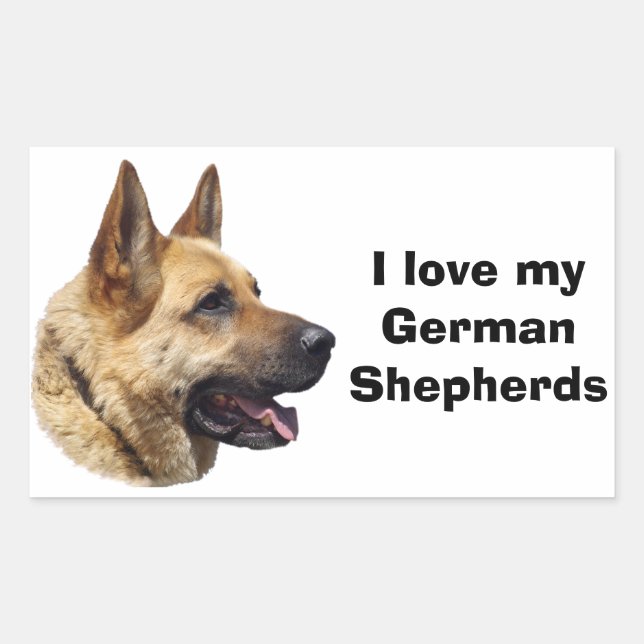 Alsatisches Schäferhundportrait Rechteckiger Aufkleber (Vorderseite)