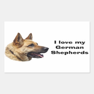Alsatisches Schäferhundportrait Rechteckiger Aufkleber