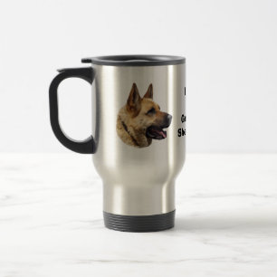 Alsatisches Schäferhundportrait Reisebecher