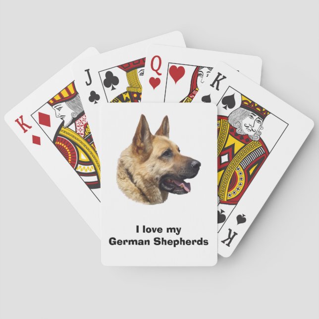 Alsatisches Schäferhundportrait Spielkarten (Rückseite)